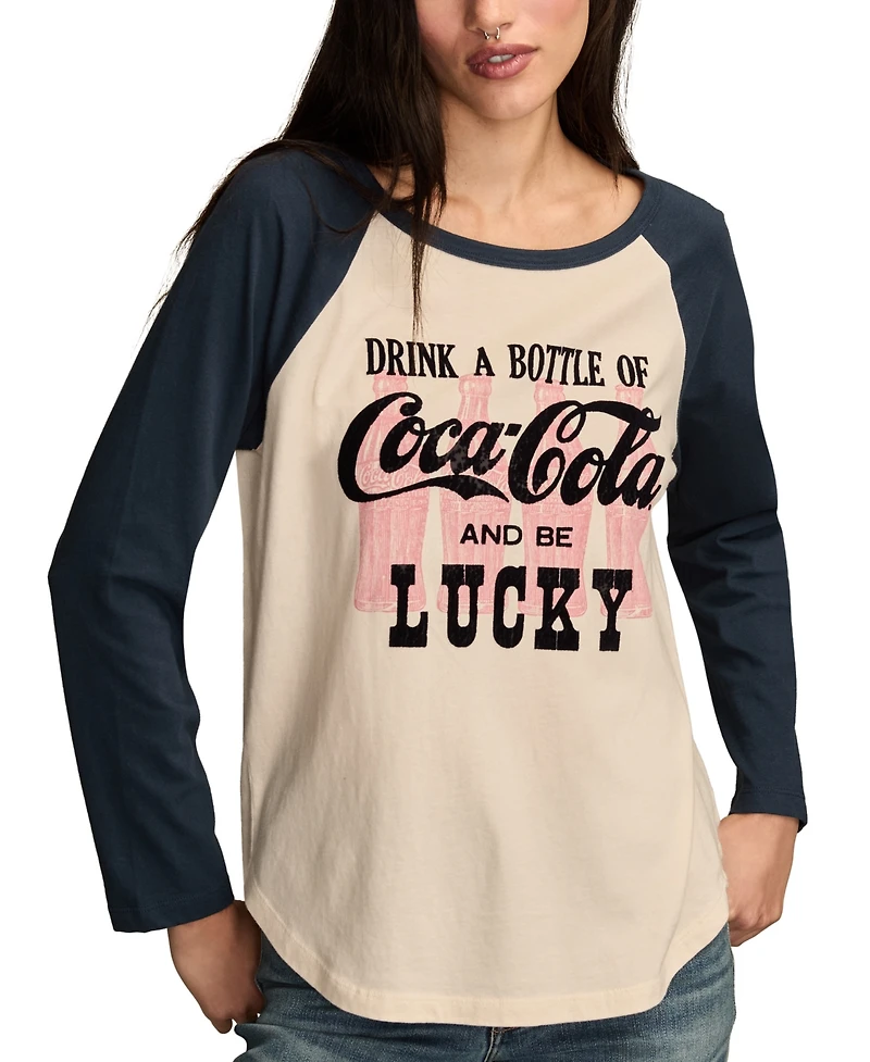 Lucky Brand Women's Drink A Bottle Coca Cola Crew Neck T-Shirt