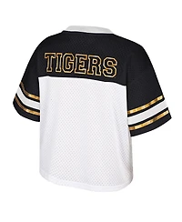 Colosseum Women's White Missouri Tigers Treasure Cropped Football Jersey