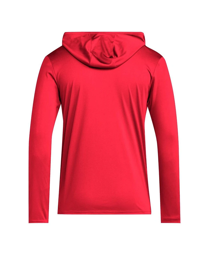 Adidas Men's Red Nc State Wolfpack 2025 Aeroready Sideline Training Long Sleeve Hooded T-Shirt