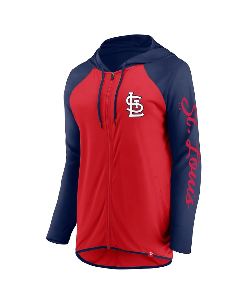 Fanatics WoFanatics Men'sRed/Navy St. Louis Cardinals Script Sleeve Full-Zip Hoodie