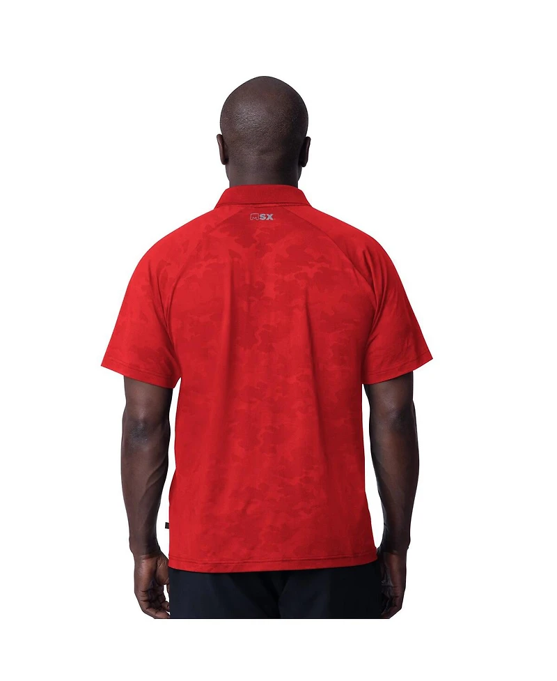 Msx by Michael Strahan Men's Scarlet San Francisco 49ers Baseline Raglan Polo Shirt