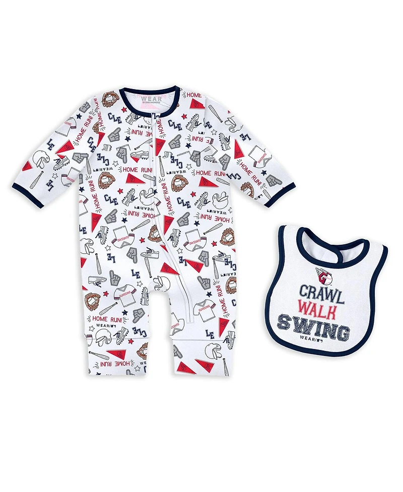Wear by Erin Andrews Baby Boys and Girls 2-Piece Cleveland Guardians Sleep Play Set