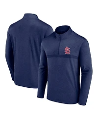 Fanatics Men's Heather Navy St. Louis Cardinals Head-to-Head Quarter-Zip Pullover Hoodie