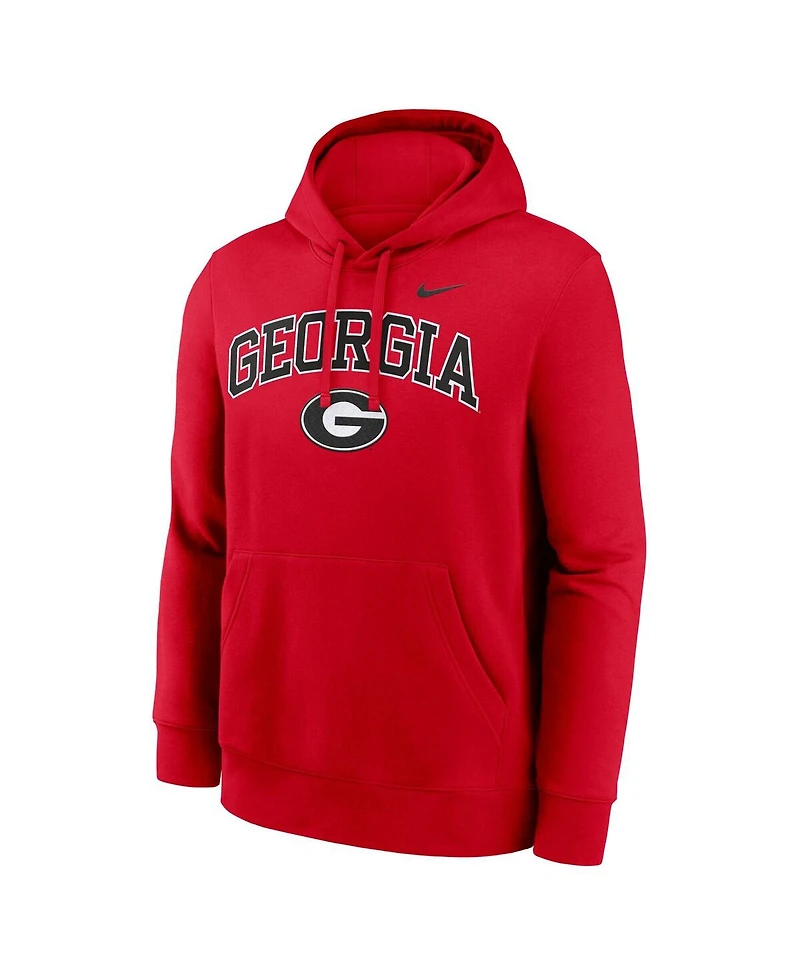 Nike Men's Red Georgia Bulldogs Club Fleece Arch Pullover Hoodie