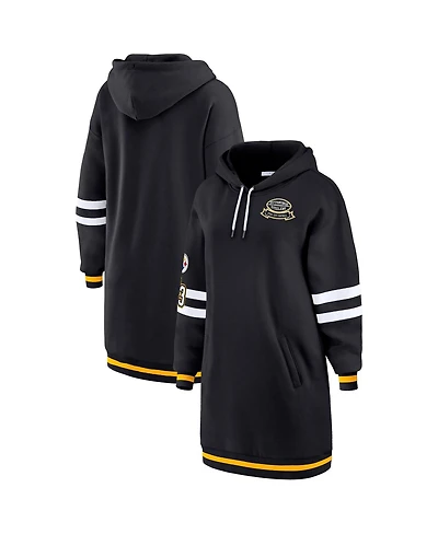 Wear by Erin Andrews Women's Black Pittsburgh Steelers Hoodie Dress
