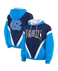 Wear by Erin Andrews Women'sBlue/Navy North Carolina Tar Heels Color Block Full-Zip Hoodie Windbreaker Jacket
