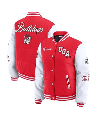 Wear by Erin Andrews Women'sRed Georgia Bulldogs Varsity Puffer Jacket