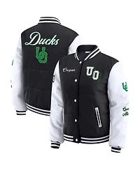 Wear by Erin Andrews Women'sBlack Oregon Ducks Varsity Puffer Jacket
