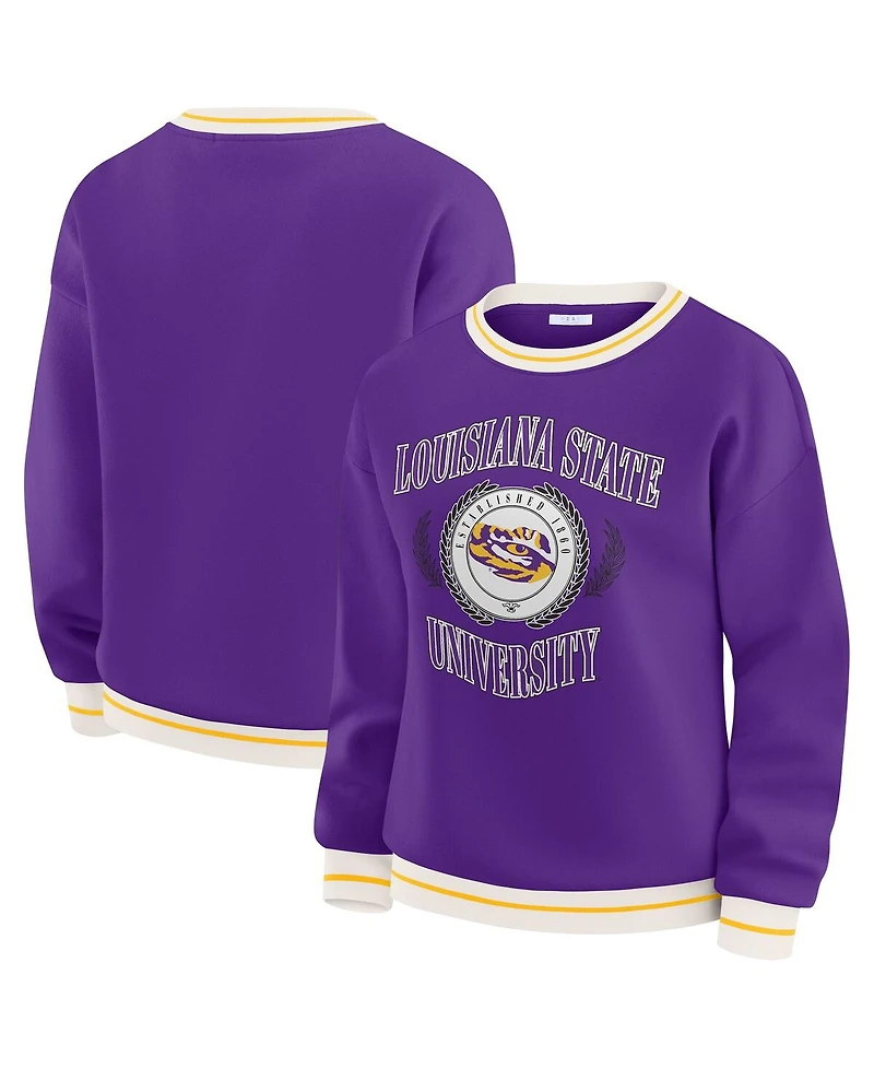 Wear by Erin Andrews Women'sPurple Lsu Tigers Seal Sweatshirt