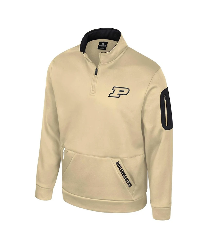 Colosseum Men's Gold Purdue Boilermakers Mainframe Quarter-Zip Fleece Jacket