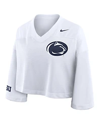 Nike Women'sWhite Penn State Nittany Lions Cropped Mesh Dri-fit Fashion Jersey