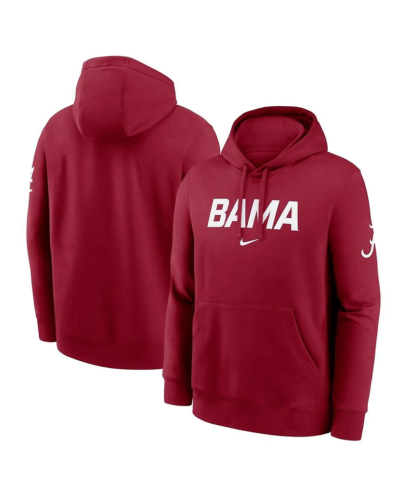 Nike Men's Crimson Alabama Tide Nickname Club Fleece Pullover Hoodie