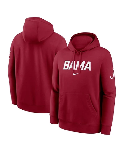 Nike Men's Crimson Alabama Tide Nickname Club Fleece Pullover Hoodie