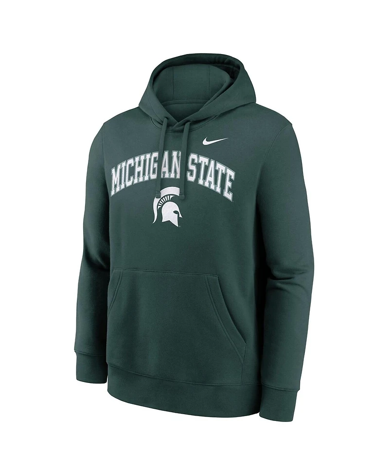 Nike Men's Green Michigan State Spartans Club Fleece Arch Pullover Hoodie