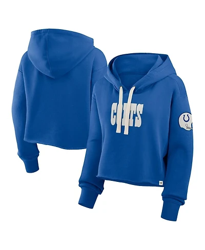 Fanatics Women's Royal Indianapolis Colts Oversized Hometown Heritage Cropped Hoodie