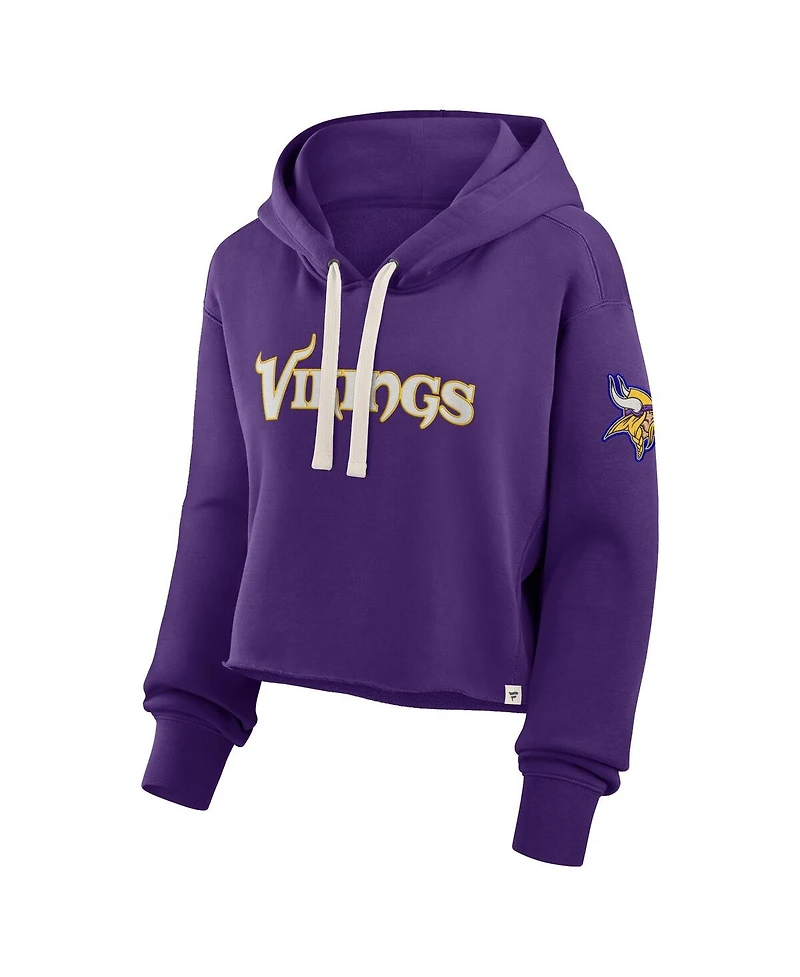 Fanatics Women's Purple Minnesota Vikings Oversized Hometown Heritage Cropped Hoodie