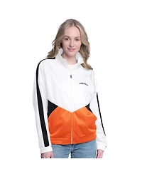 G-iii 4Her by Carl Banks Women's White/Black Cincinnati Bengals Rally Rhinestone Full-Zip Track Jacket