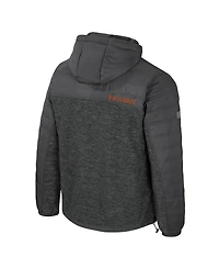Colosseum Men's Charcoal Texas Longhorns Nightman Full-Zip Hoodie Puffer Jacket