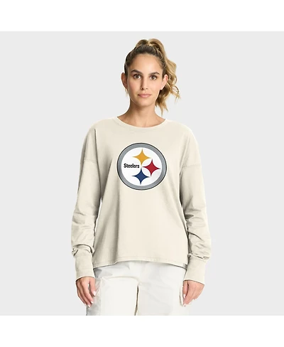 Fanatics Women's Cream Pittsburgh Steelers Dove Legacy Long Sleeve T-Shirt