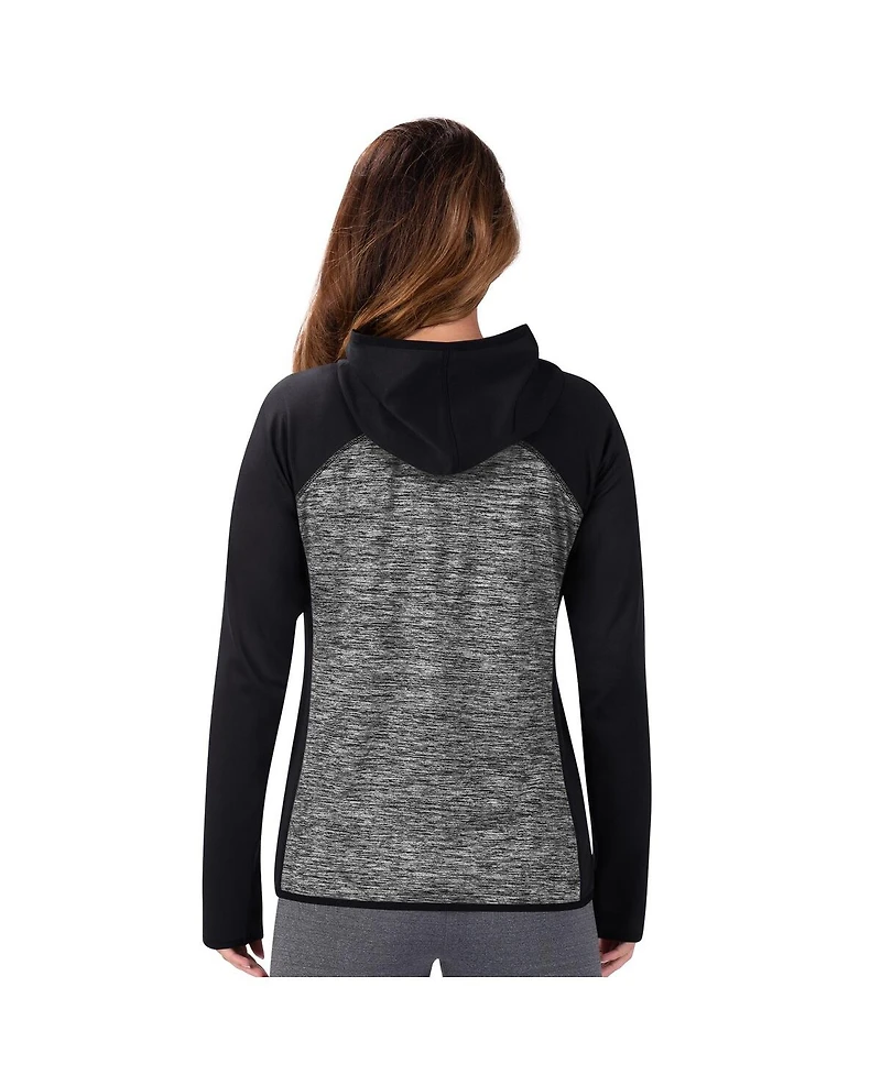 Msx by Michael Strahan Women's Black Detroit Lions Leslie Space Dyed Raglan Full-Zip Jacket