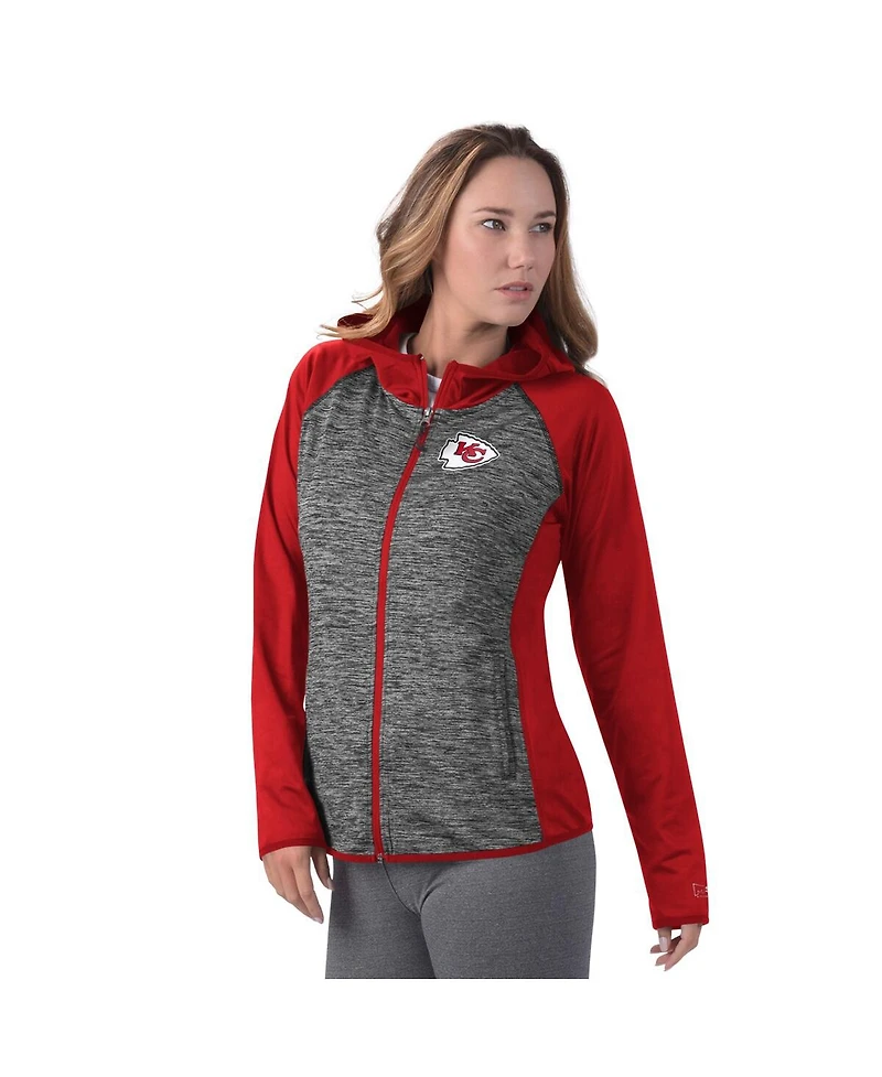 Msx by Michael Strahan Women's Red Kansas City Chiefs Leslie Space Dyed Raglan Full-Zip Jacket