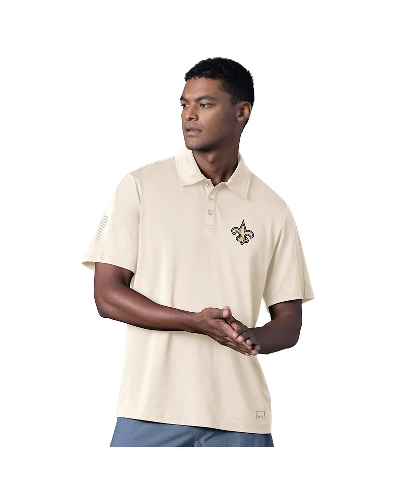 Msx by Michael Strahan Men's Cream New Orleans Saints Tournament Polo Shirt