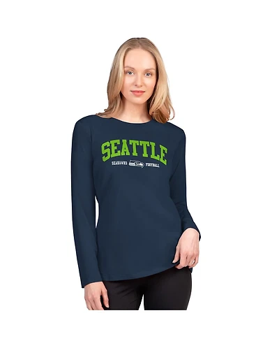 G-iii 4Her by Carl Banks Women's College Navy Seattle Seahawks Best Play Long Sleeve T-Shirt