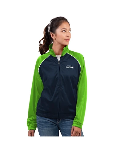 G-iii 4Her by Carl Banks Women's College Navy Seattle Seahawks Replay Full-Zip Track Jacket