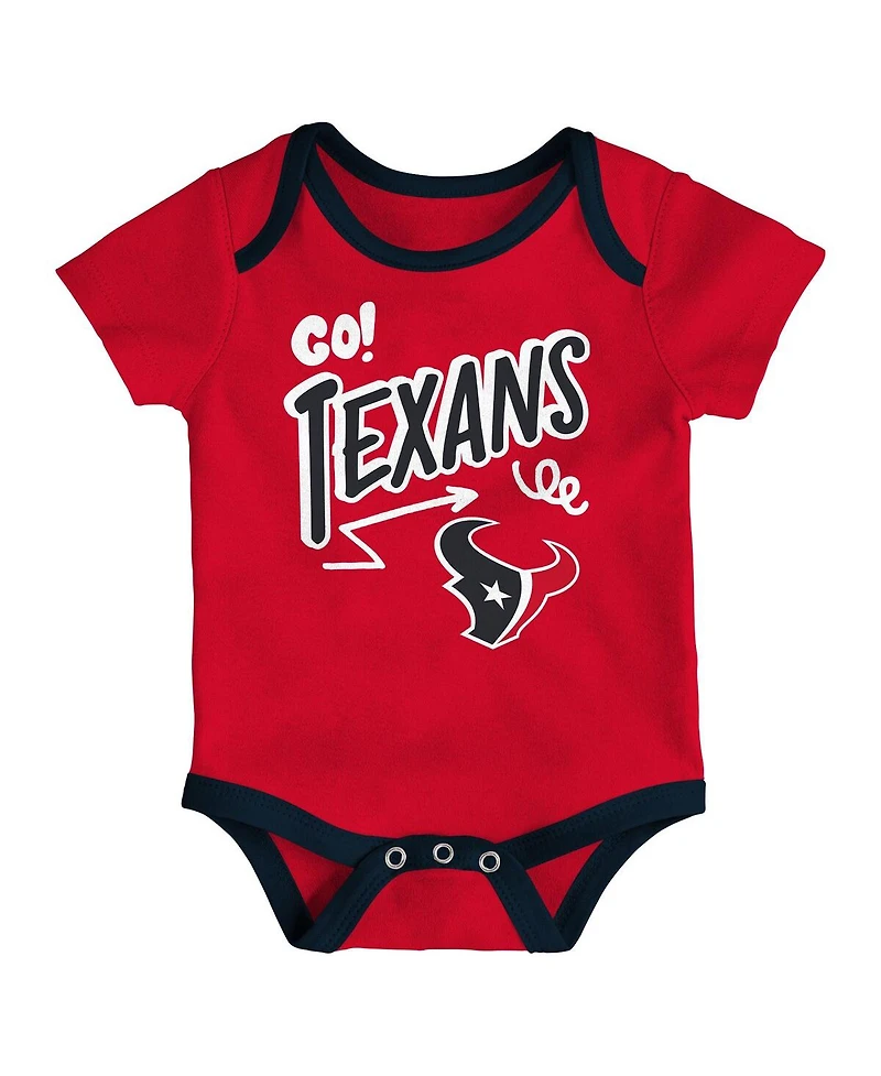 Outerstuff Baby Boys and Girls 3-Piece Houston Texans All Day Play Bodysuit Set