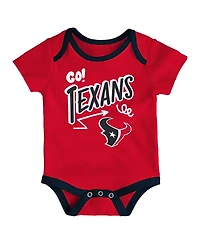 Outerstuff Baby Boys and Girls 3-Piece Houston Texans All Day Play Bodysuit Set