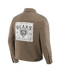 Fanatics Men'sTan Chicago Bears Trucker Full-Button Jacket