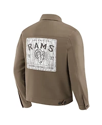 Fanatics Men'sTan Los Angeles Rams Trucker Full-Button Jacket