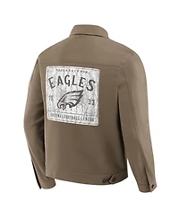 Fanatics Men'sTan Philadelphia Eagles Trucker Full-Button Jacket