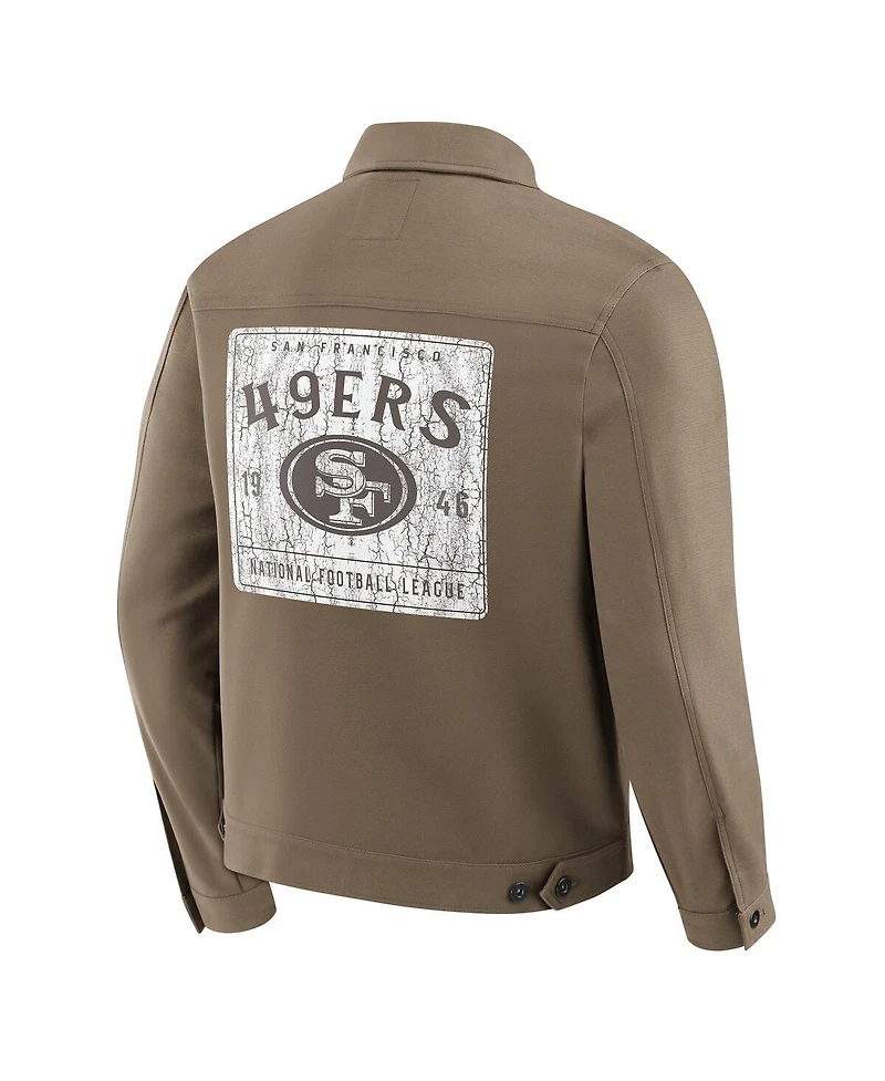 Fanatics Men'sTan San Francisco 49ers Trucker Full-Button Jacket
