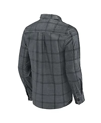 Fanatics Men's Darius Rucker Collection by Gray Los Angeles Dodgers Thin Wale Corduroy Plaid Button Up Shirt