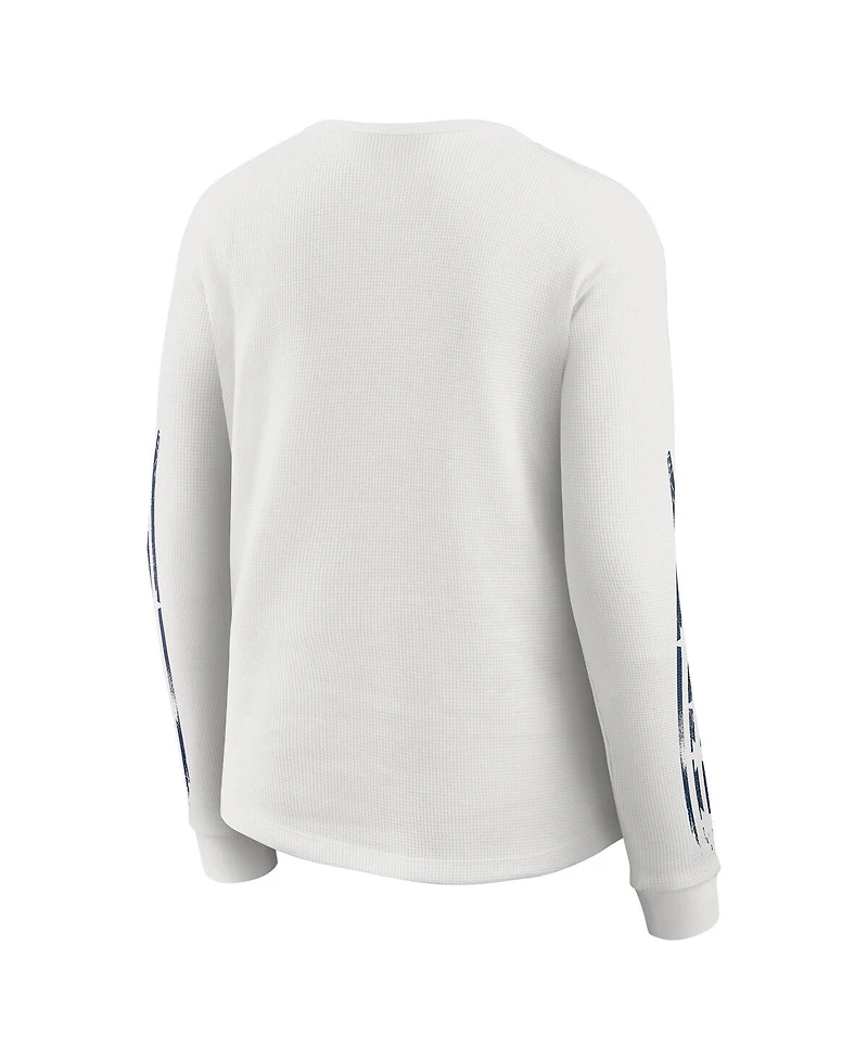 Wear by Erin Andrews Women's White Dallas Cowboys Graphic Waffle Long-Sleeve T-Shirt