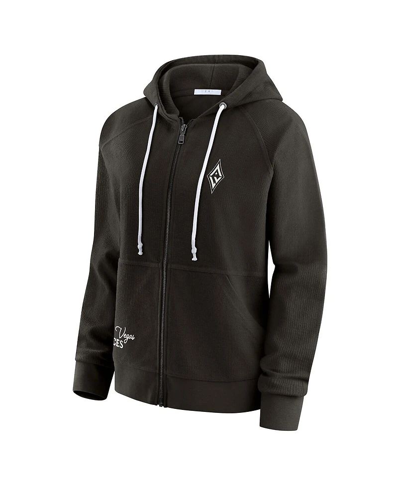 Wear by Erin Andrews Women'sBlack Las Vegas Aces Vintage Full-Zip Raglan Hoodie