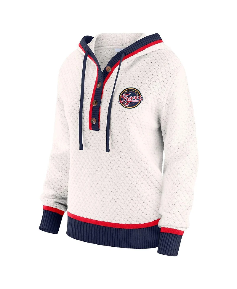 Wear by Erin Andrews Women'sCream Indiana Fever Hooded Sweater