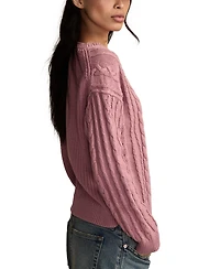 Lucky Brand Women's Cable Crew Neck Sweater