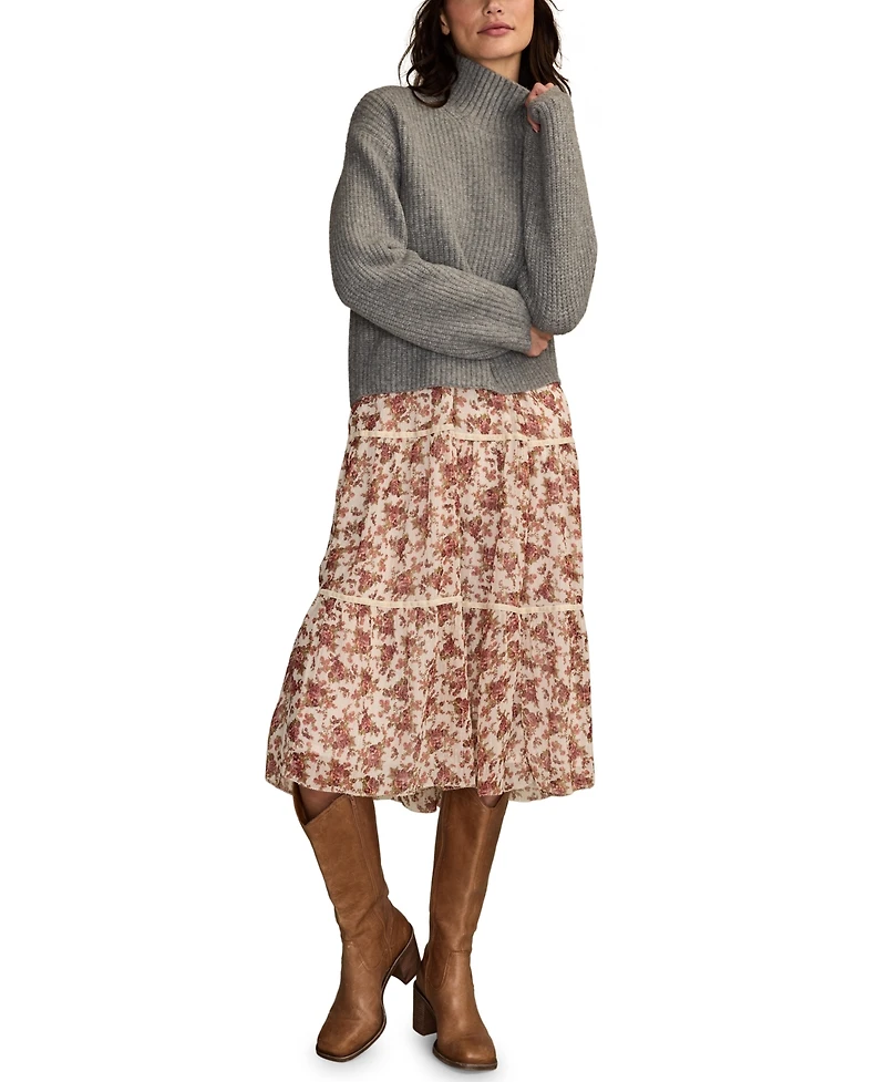 Lucky Brand Women's Ribbed Mock-Neck Sweater