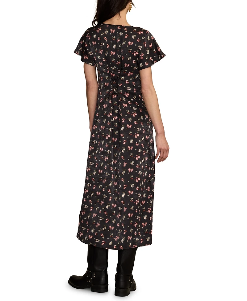 Lucky Brand Women's Flutter Sleeve Midi Dress