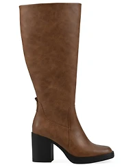 White Mountain Women's Mackle Tall Shaft Wide Calf Block Heel Boots