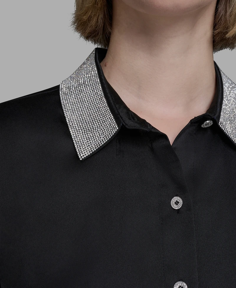 Karl Lagerfeld Paris Women's Collared Neck Shirt