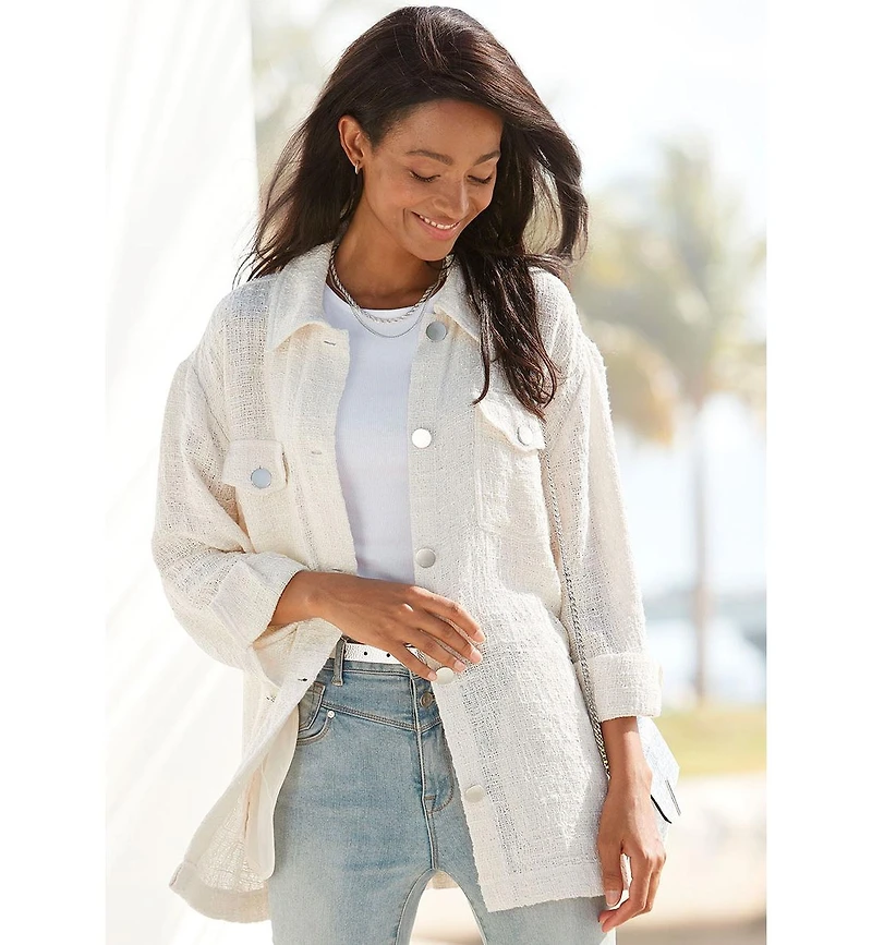 Lascana Women's Boucle Shirt Jacket