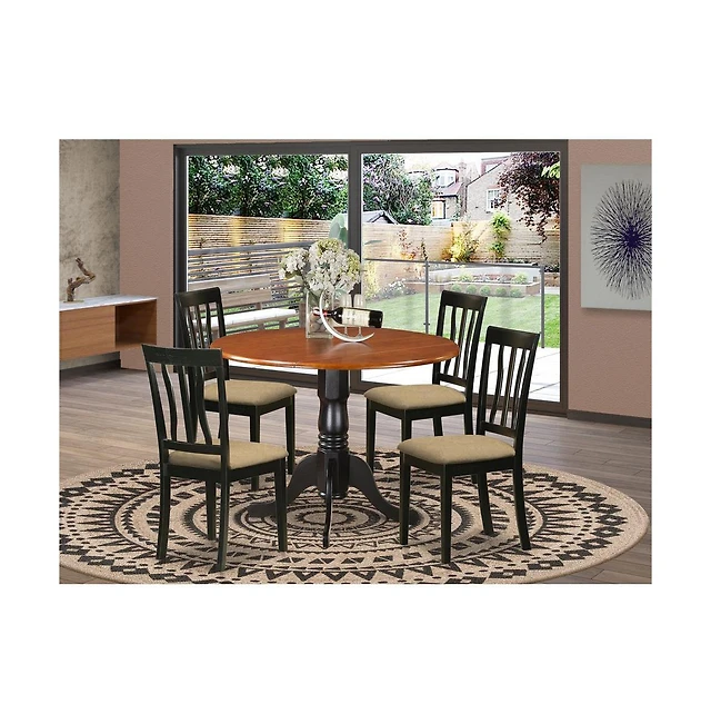East West Furniture Dining set Pcs with Wooden Chairs