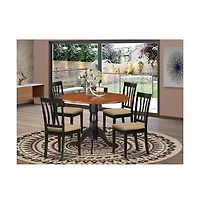 East West Furniture Dining set - 5 Pcs with 4 Wooden Chairs