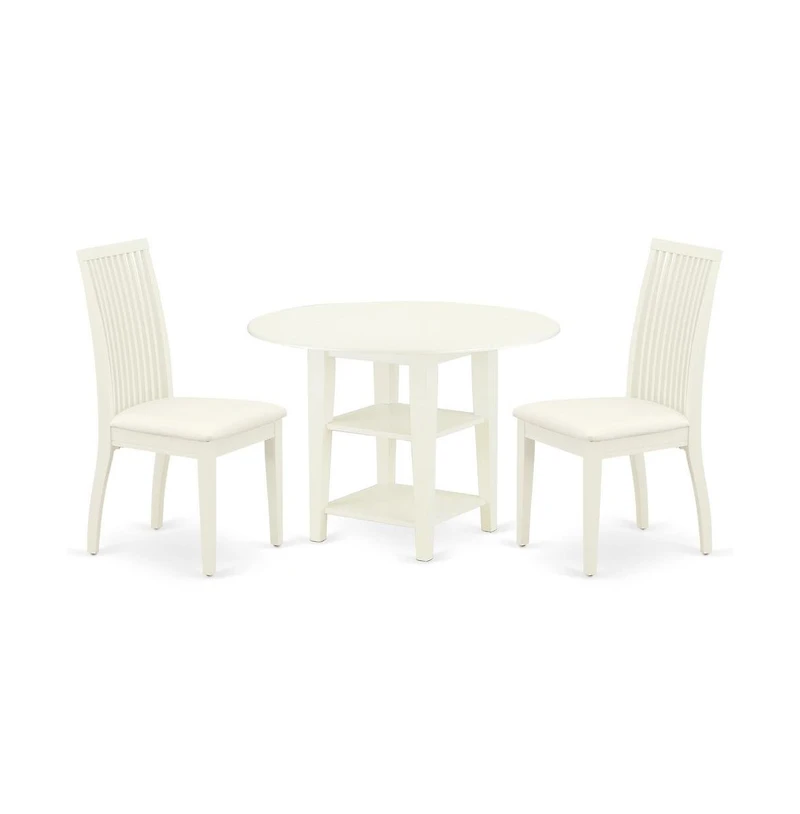 East West Furniture Dining Room Set Linen White