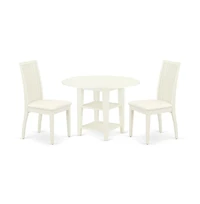 East West Furniture Dining Room Set Linen White