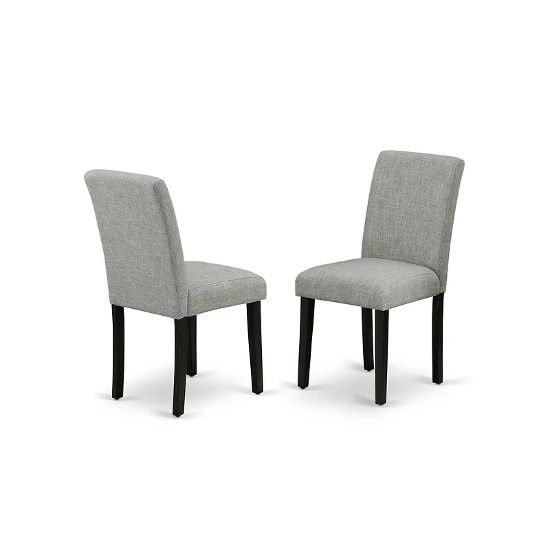 East West Furniture 5-Pc Dinette Set - 4 Kitchen Chairs and 1 Modern Rectangular Wire Brushed Black Kitchen Table with High Chair Back