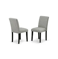 East West Furniture 5-Pc Dinette Set - 4 Kitchen Chairs and 1 Modern Rectangular Wire Brushed Black Kitchen Table with High Chair Back